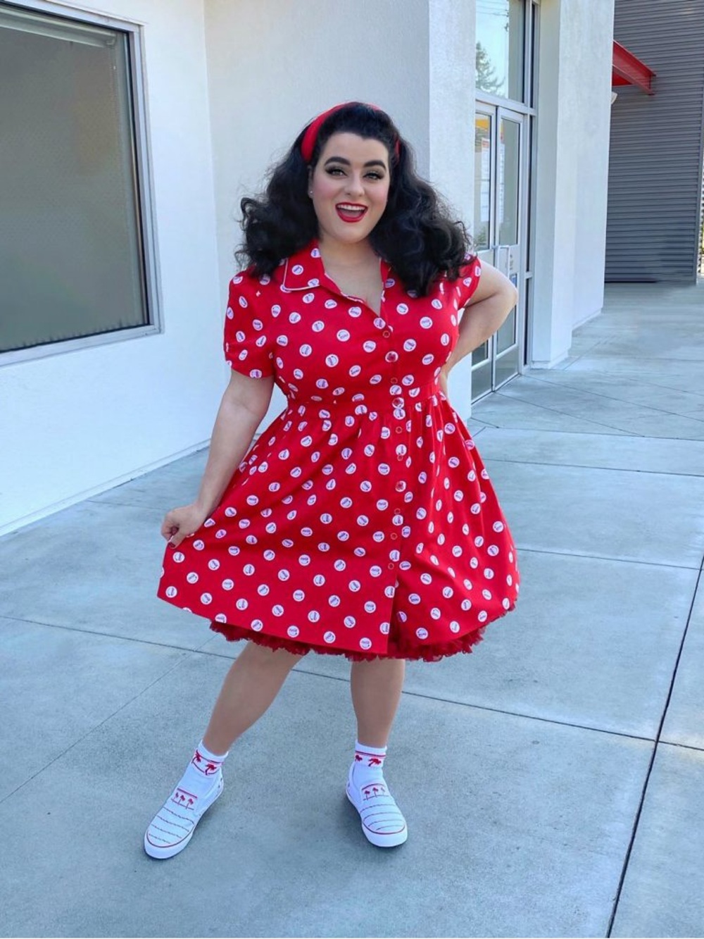 Stitch Shoppe by Loungefly Coca Cola Red Polka Dot Fit-and-Flare Dress